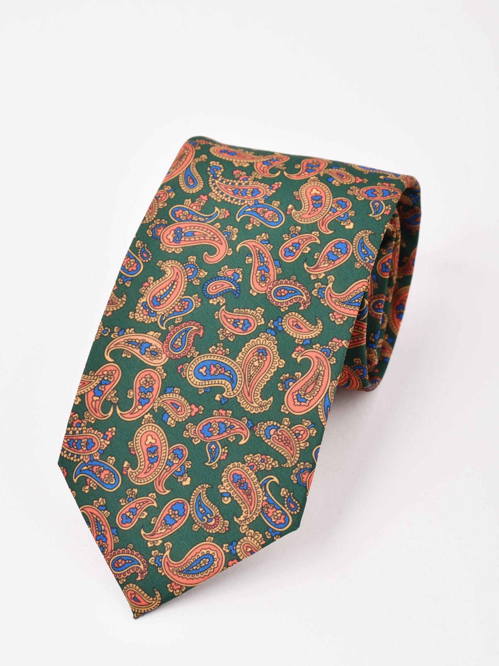 ターンブル & アッサー　ネクタイ　ペイズリー　ブルー　オレンジ　新品未使用 ターンブル & アッサー ネクタイ ペイズリー ブルー オレンジ 新品未使用