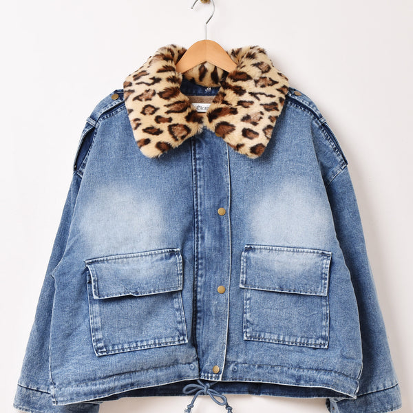 Elcamino レオパードファーカラー デニムジャケット – 古着屋Top of