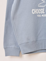 【2色展開】Backers プリント スウェットシャツ「CHOOSE CAREFULLY」