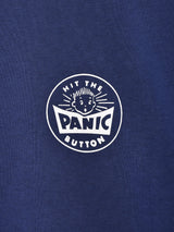 【3色展開】 プリント スウェットシャツ「HIT THE PANIC BUTTON」