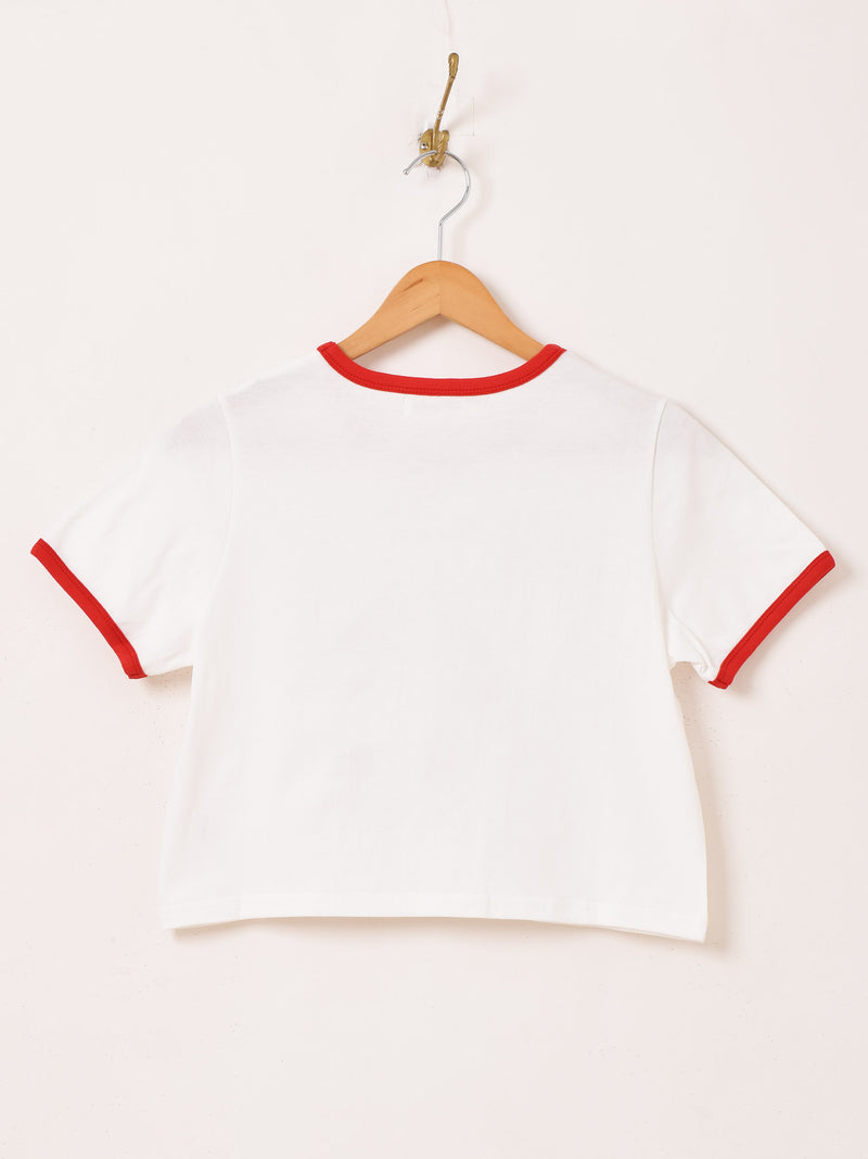 【4色展開】Elcamino クロップド プリント リンガーTシャツ