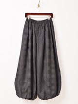 【2色展開】Meridian ピンストライプ柄 バルーンパンツ