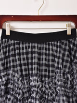 【2色展開】Meridian ギンガムチェック柄 フリル チュールスカート