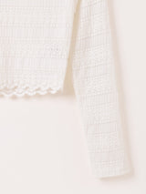 【2色展開】Meridian ベロアレース 長袖カットソー