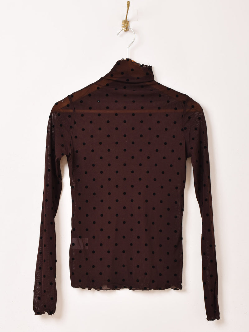 3色展開】Meridian ドット柄 長袖 シアーカットソー – 古着屋Top of