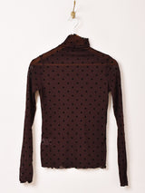 【3色展開】Meridian ドット柄 長袖 シアーカットソー