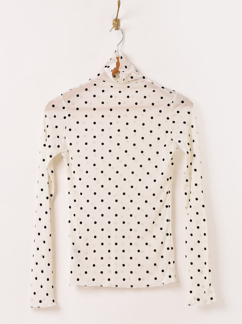  ドット柄 長袖Tシャツ 3色展開】Meridian ドット柄 長袖 シアーカットソー – 古着屋Top of