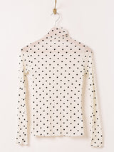 【3色展開】Meridian ドット柄 長袖 シアーカットソー