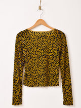 Meridian ドット柄 長袖 シアーカットソー