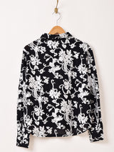 【2色展開】Meridian ベロア シアー 長袖ブラウス