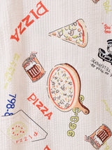 Backers 総柄 ピザ柄 長袖 オープンカラーシャツ