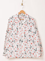 Backers 総柄 長袖 オープンカラーシャツ