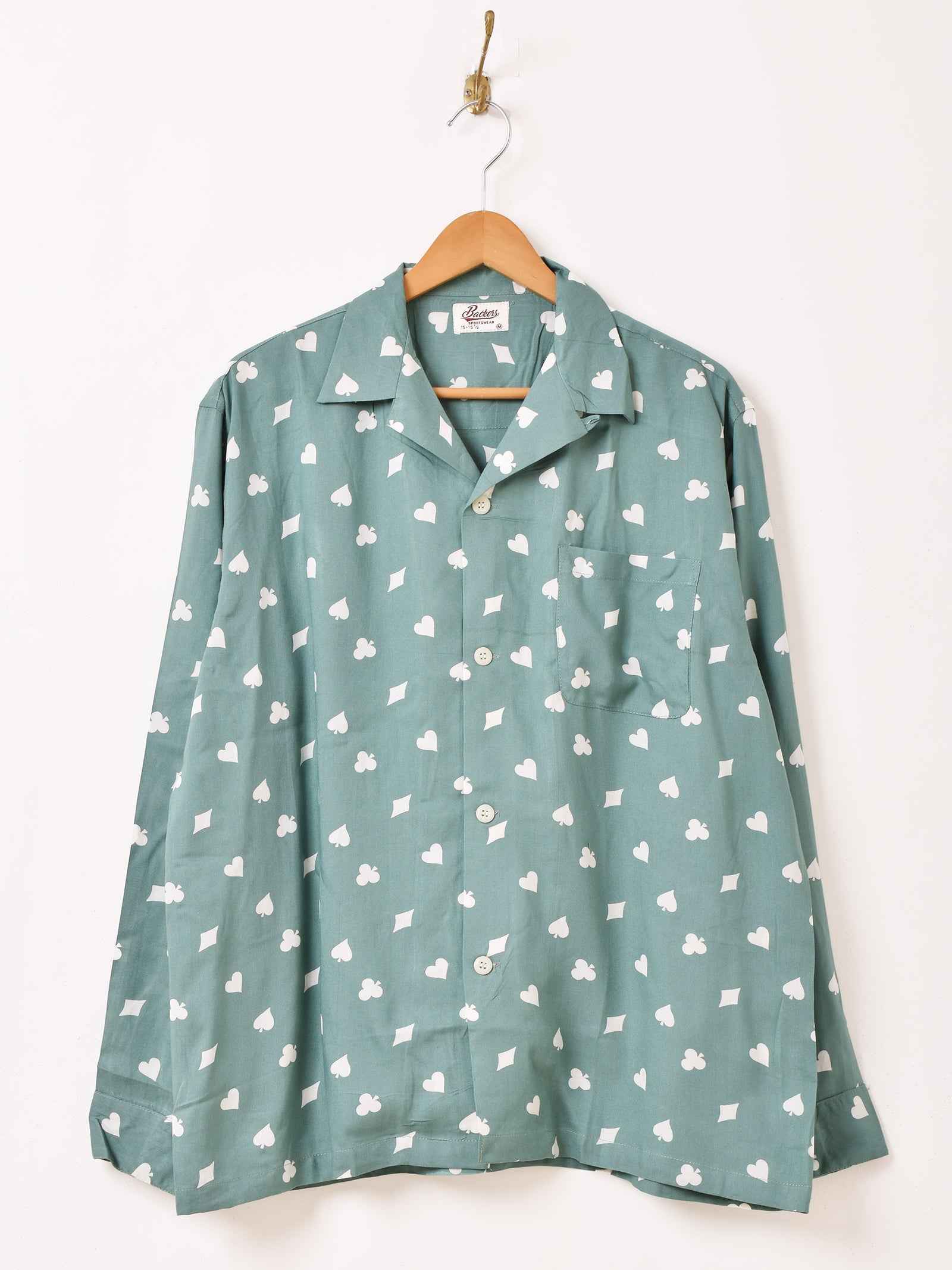 Backers トランプ柄 長袖 オープンカラーシャツ – 古着屋Top of the