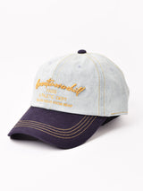 刺繍入り 2トーン デニム キャップ