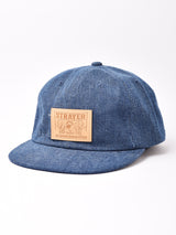 【2色展開】レザー風エンブレム デニムキャップ「STRAYER」