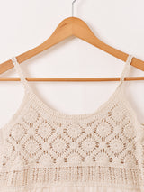 【2色展開】Elcamino クロシェ×チュール フリル キャミソールワンピース