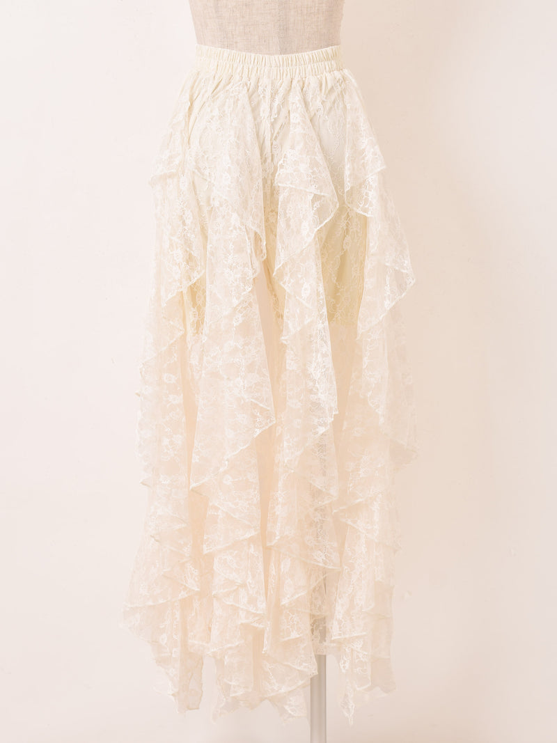 2色展開】Meridian レース スパイラル フリルパンツ – 古着屋Top of