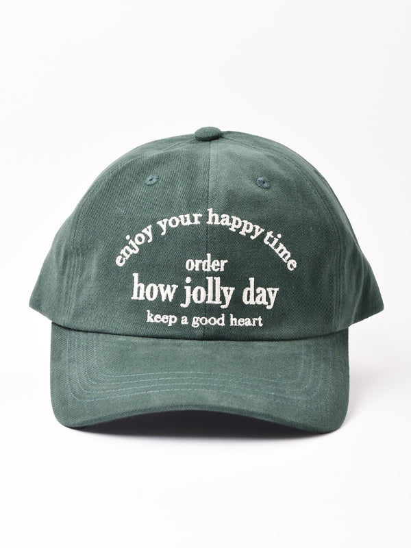 刺繍入りキャップ「how jolly day」