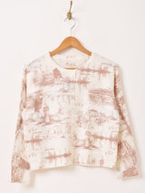 【4色展開】Meridian 総柄 アソートプリント カーディガン