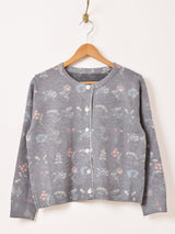 【4色展開】Meridian 総柄 アソートプリント カーディガン