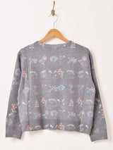 【4色展開】Meridian 総柄 アソートプリント カーディガン