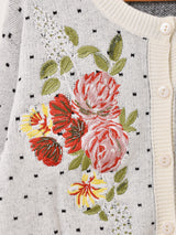 【2色展開】Meridian フラワー ビーズ刺繍 カーディガン