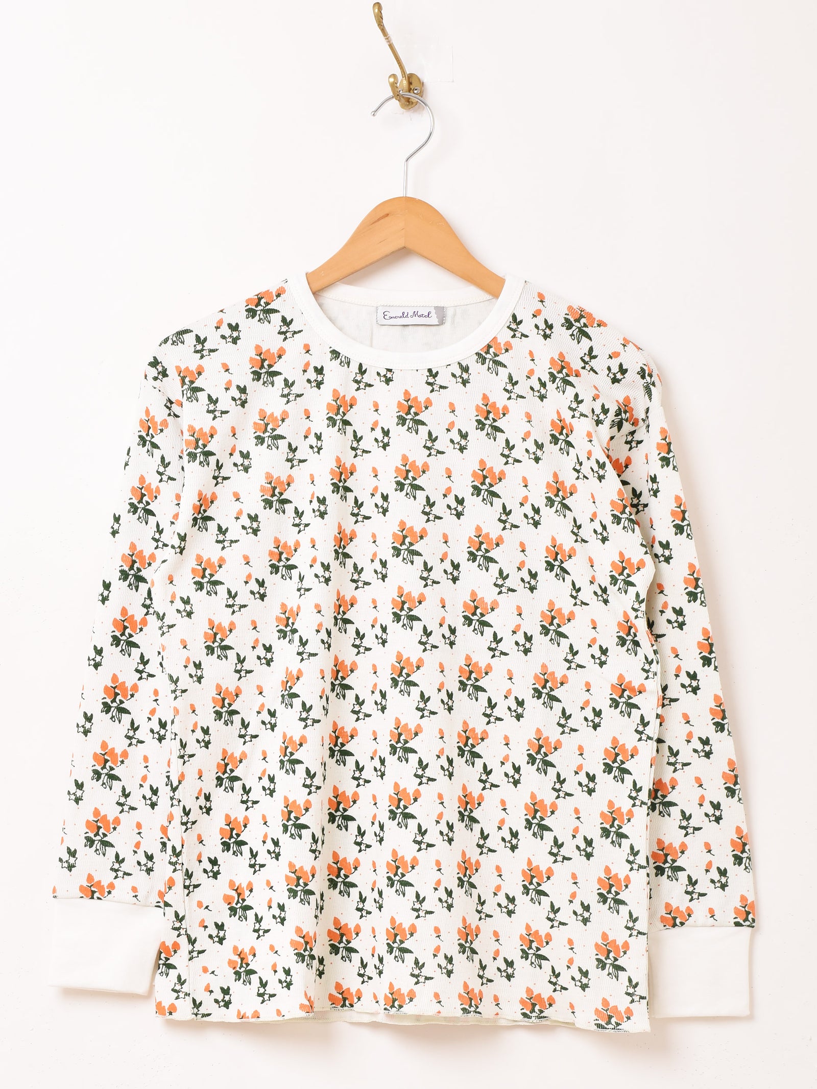 3色展開】Emerald Motel 花柄 長袖 ワッフルT – 古着屋Top of the Hill
