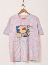 タイダイ染め アメコミ風 プリントTシャツ