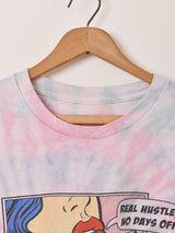 タイダイ染め アメコミ風 プリントTシャツ