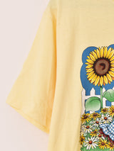 90's〜 アメリカ製 ひまわり 女の子 プリントTシャツ