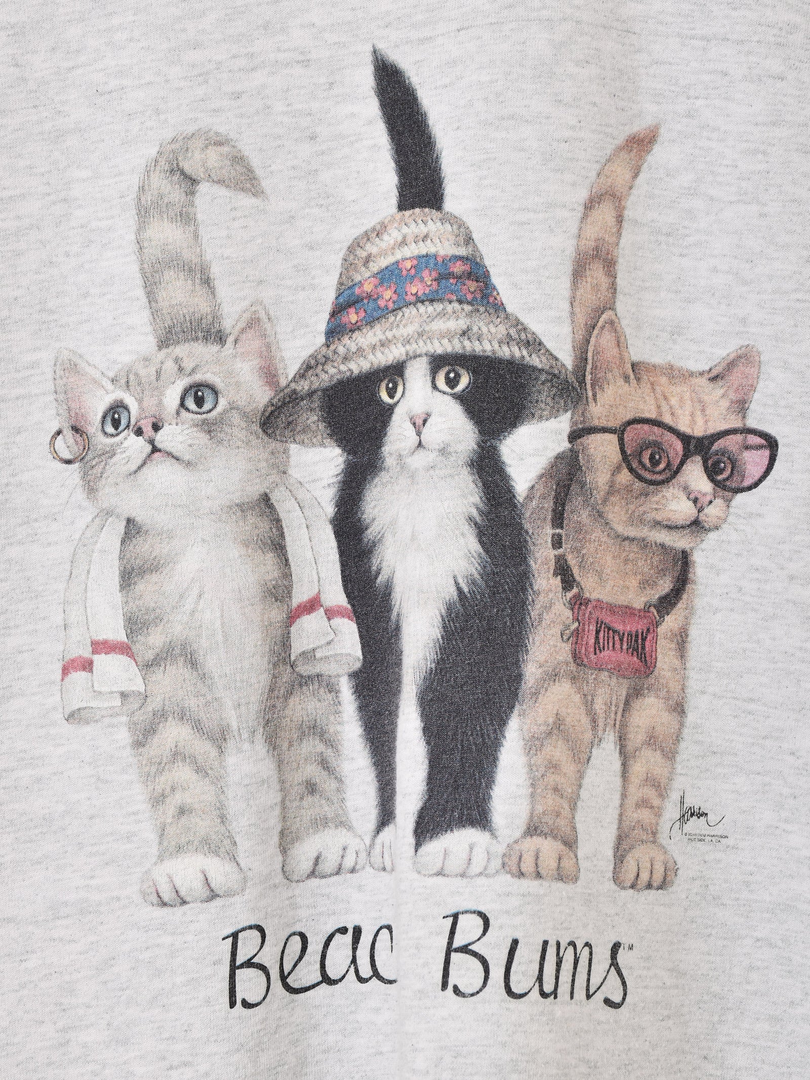 90's〜 猫 Bob Harrison プリントTシャツ – 古着屋Top of the Hillの