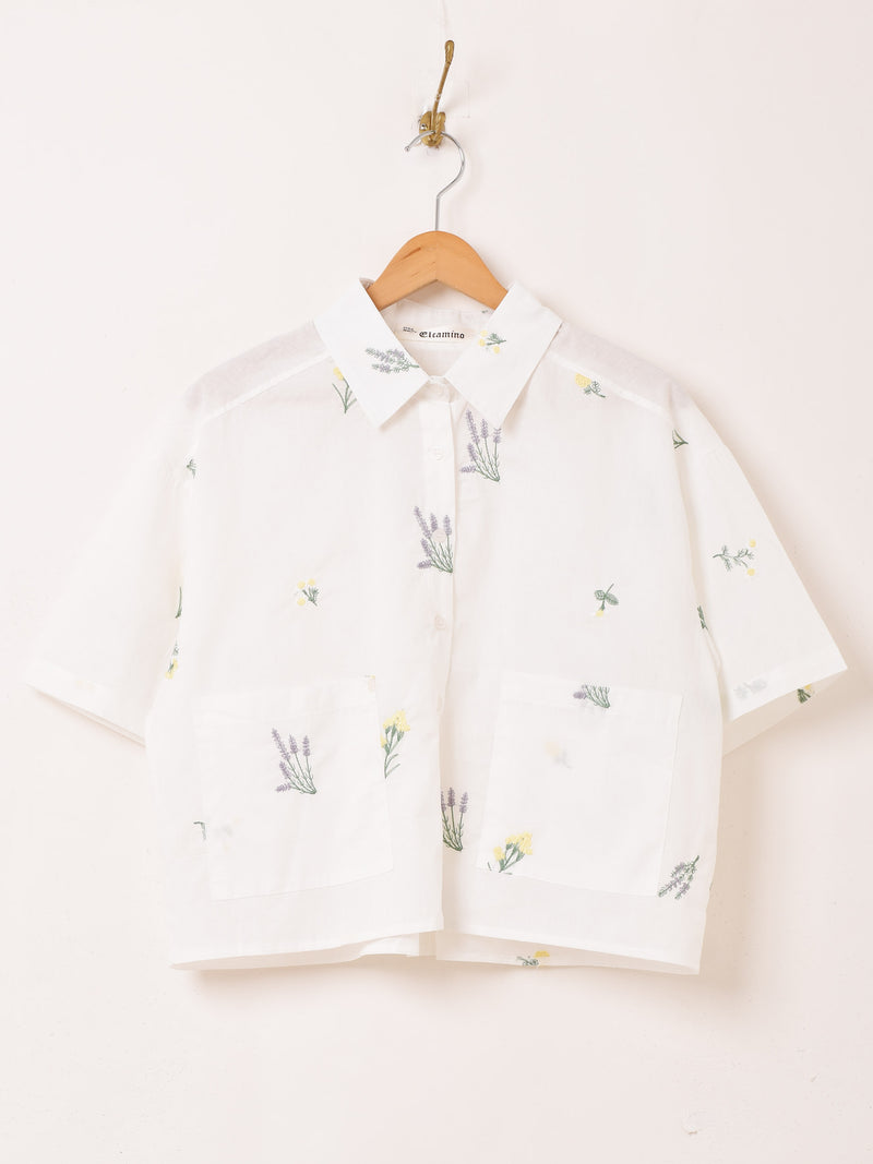 【2色展開】Elcamino アソート 刺繍 半袖シャツ