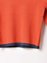 【3色展開】Meridian パイピングデザイン クルーネック セーター
