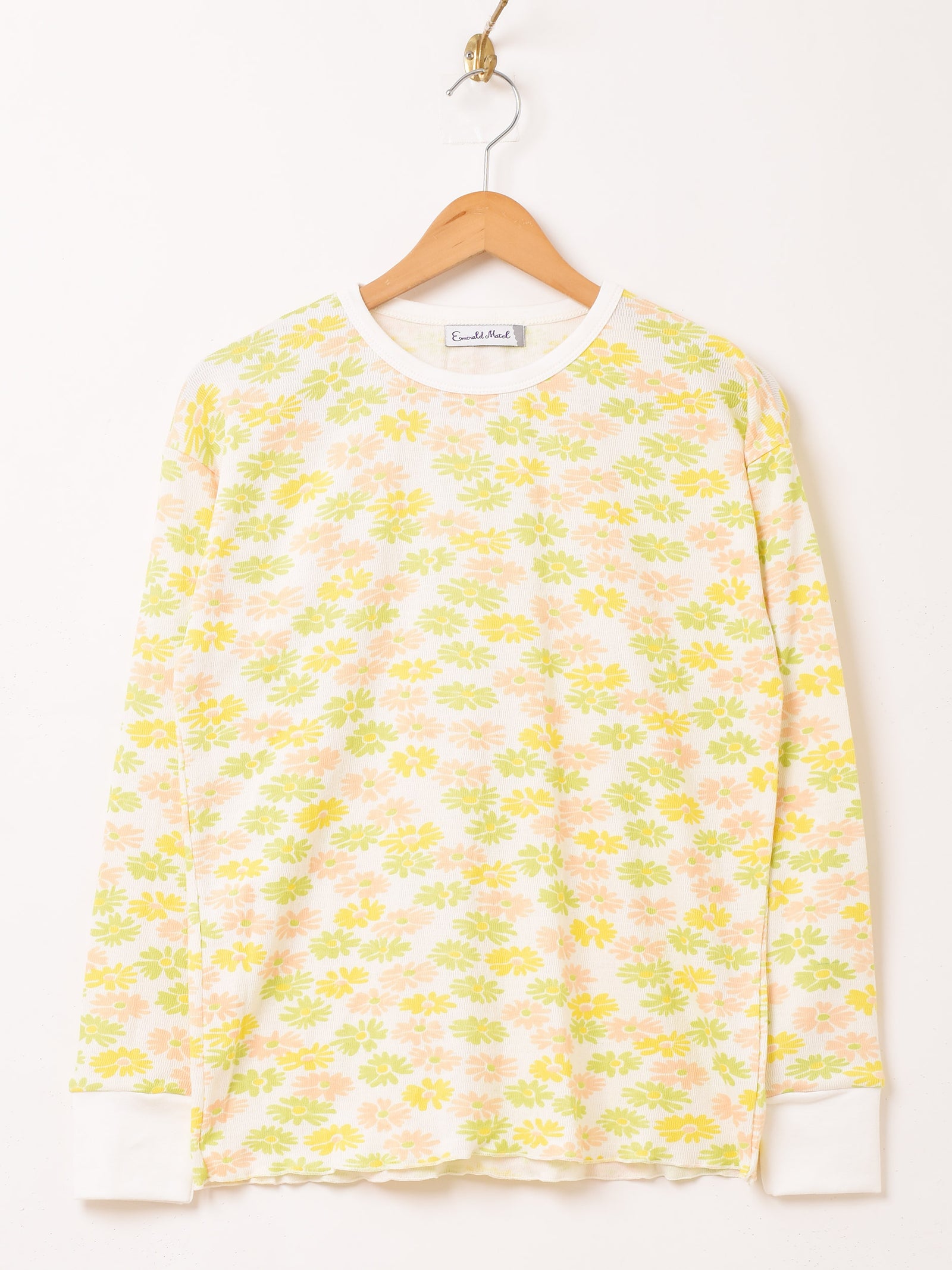 3色展開】Emerald Motel 花柄 長袖 ワッフルT – 古着屋Top of the Hill