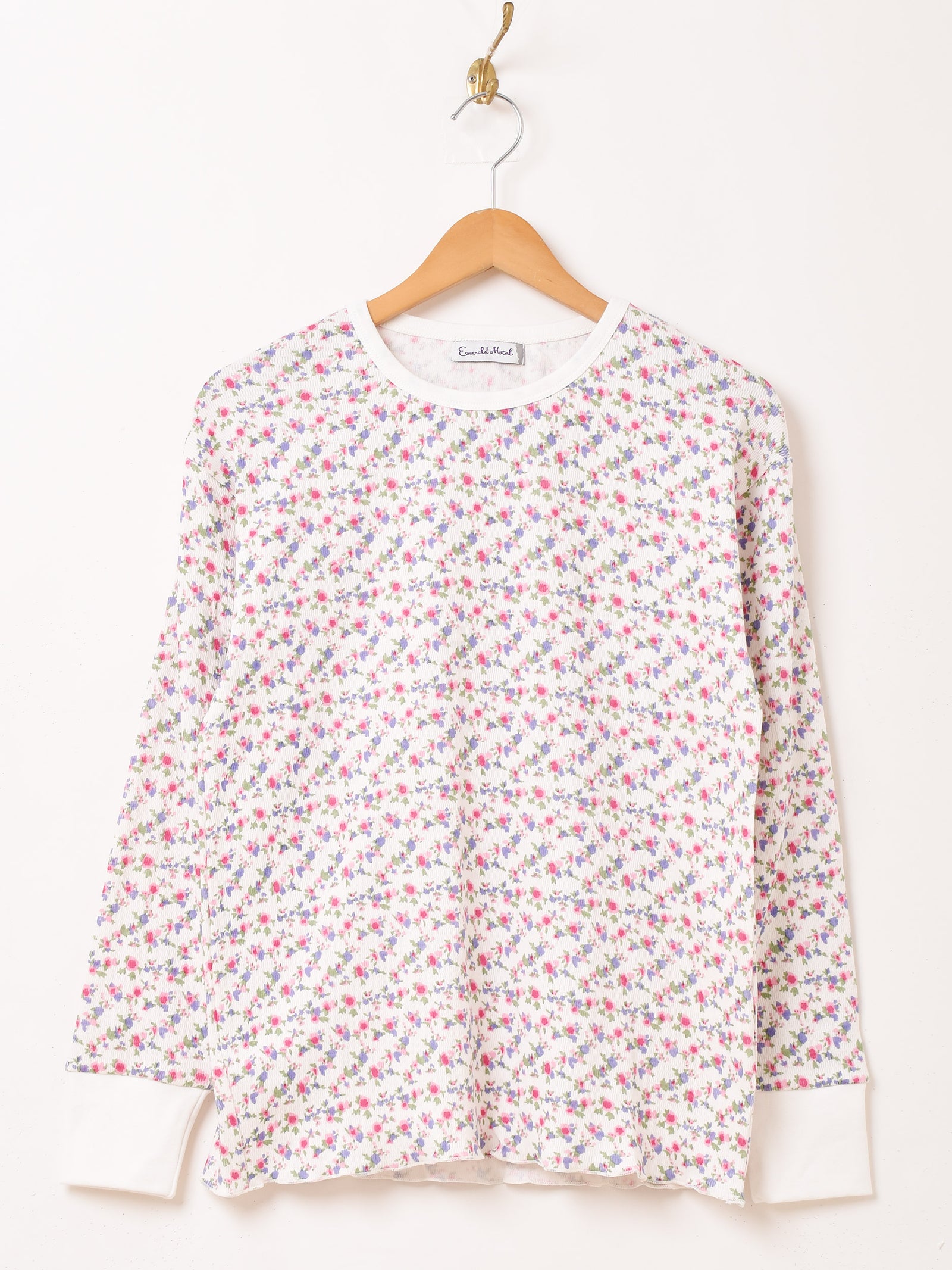 3色展開】Emerald Motel 花柄 長袖 ワッフルT – 古着屋Top of the Hill