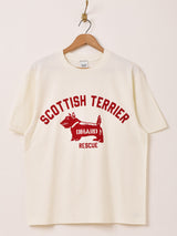 【2色展開】Backers フロッキープリント Tシャツ「SCOTTISH TERRIER」