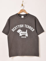 【2色展開】Backers フロッキープリント Tシャツ「SCOTTISH TERRIER」