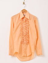 70's "After Six" 長袖 フリルシャツ