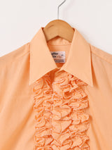 70's "After Six" 長袖 フリルシャツ