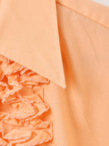 70's "After Six" 長袖 フリルシャツ