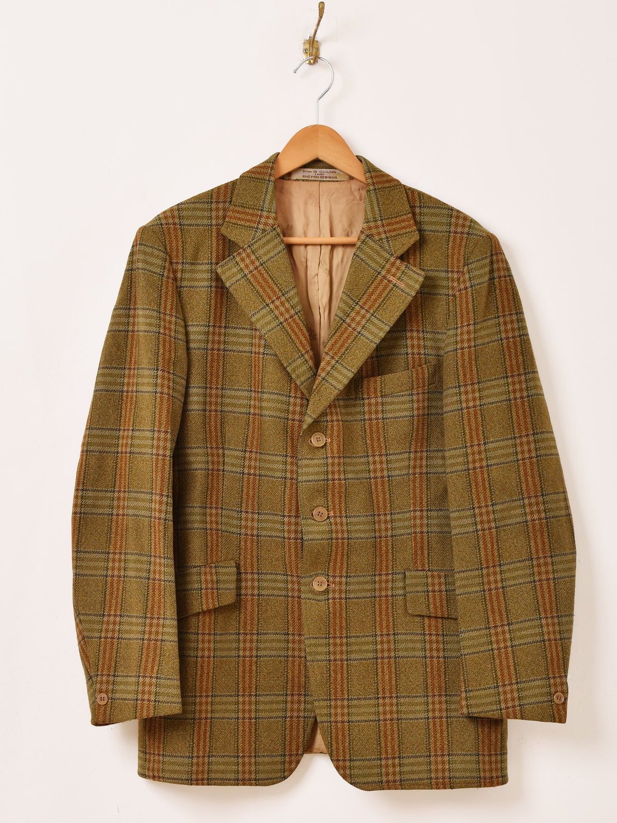 old　イタリア製　デザインレザージャケット　テーラード　Vera Palle イタリア製レザーテーラードジャケット 羊革 ダブル 総柄裏地 黒