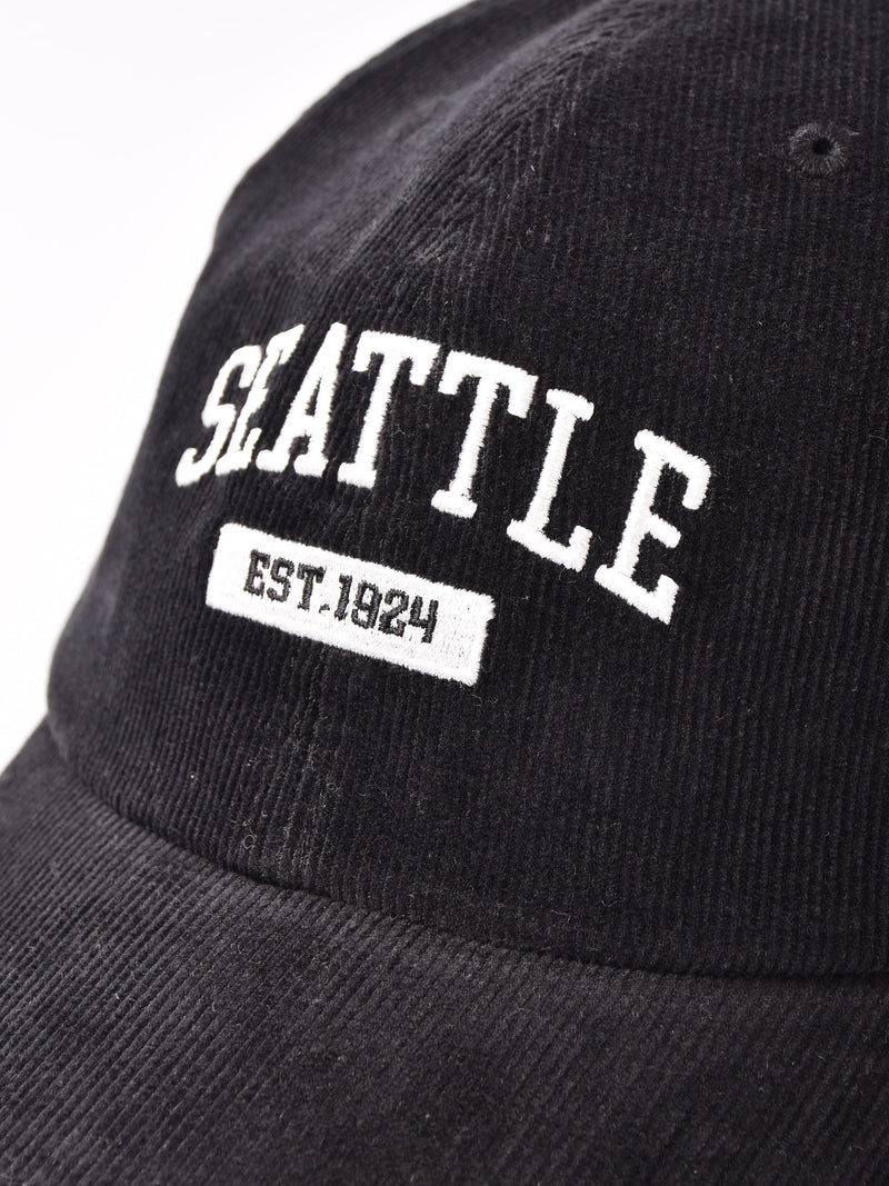 【2色展開】コーデュロイ 刺繍入り キャップ「SEATTLE」