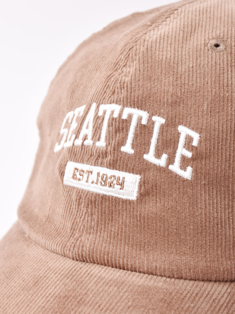 【2色展開】コーデュロイ 刺繍入り キャップ「SEATTLE」