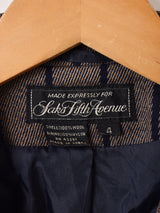 ヴィンテージブローチ付き ストライプ柄 テーラードジャケット