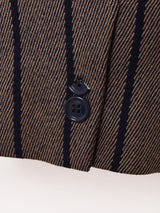 ヴィンテージブローチ付き ストライプ柄 テーラードジャケット