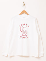 【2色展開】 プリント ロングスリーブTシャツ「TOILET BOWL」