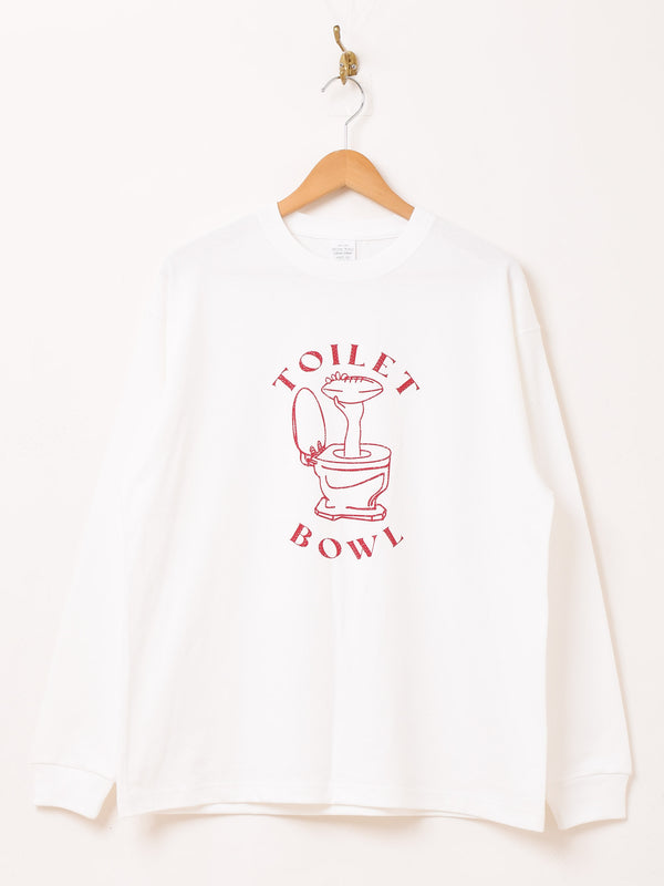 【2色展開】 プリント ロングスリーブTシャツ「TOILET BOWL」