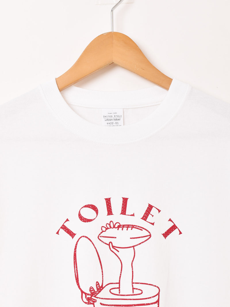 【2色展開】 プリント ロングスリーブTシャツ「TOILET BOWL」