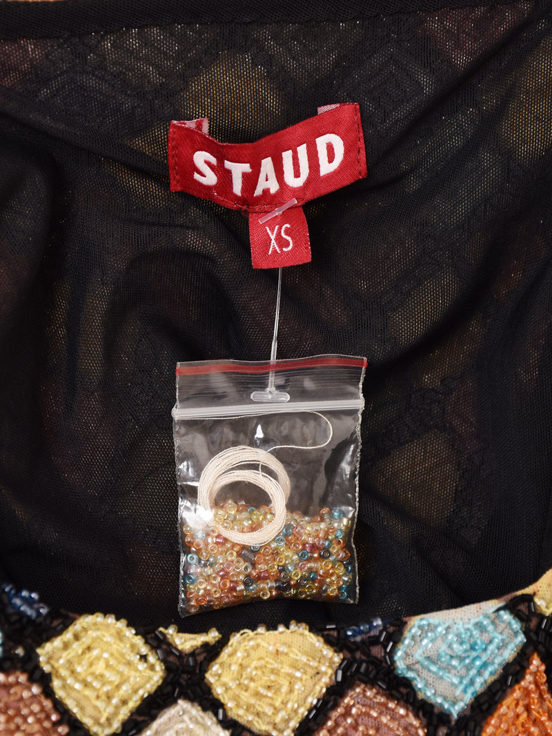 "STAUD" カラフルビーズ キャミソールワンピース