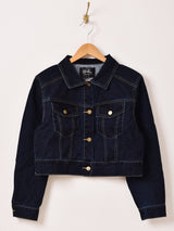 Meridian クロップド フロッキー デニムジャケット